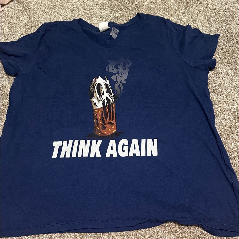 Navy Graphic Tee with Skull Design